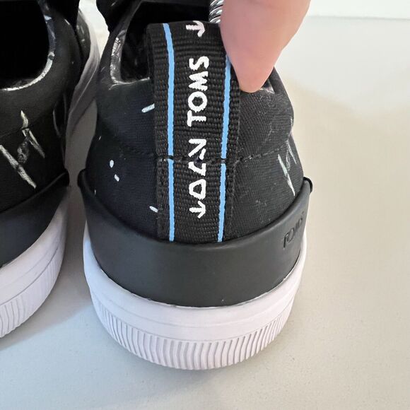 NEW STAR WARS x TOMS Trvl Lite Black Space Print Slip On Shoes Women's 9/Men's 7 - Picture 6 of 14